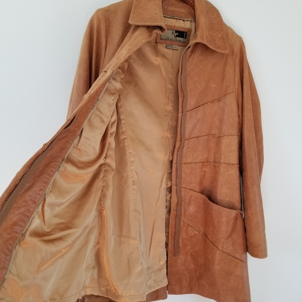 Lucien Piccard Womens Leather of Distinction Tan Coat, Size M/L - Picture 8 of 15